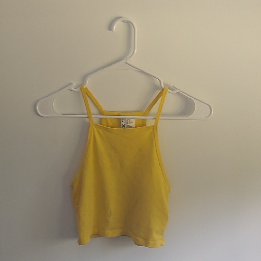 Yellow raser back tank top